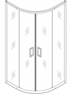 Box doccia semicircolare cristallo opaco profili neri 2
