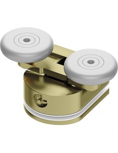 Box doccia Porta scorrevole con lato fisso vetro opaco profili oro 2