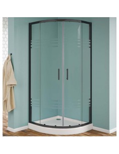 Box doccia semicircolare cristallo serigrafato profili neri