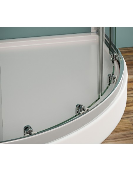 box doccia semicircolare profili cromo