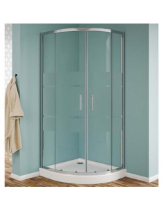 Box doccia semicircolare vetro serigrafato profili cromo