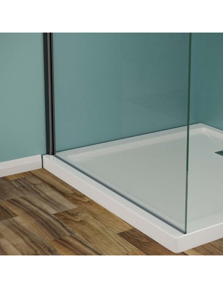 Parete Walk-In vetro temperato fasciato 8mm Linea Nick Black