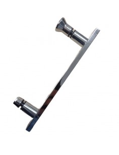 Maniglia cromata in acciaio interasse 14 cm pz.2