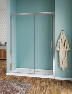 Doccia Nicchia scorrevole cristallo trasparente profili cromo