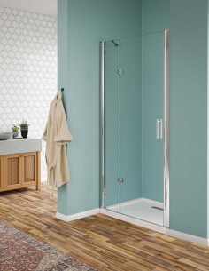 Nicchia Porta battente cristallo trasparente profili cromo