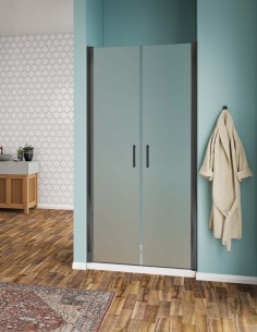 Porta saloon vetro opaco profili neri