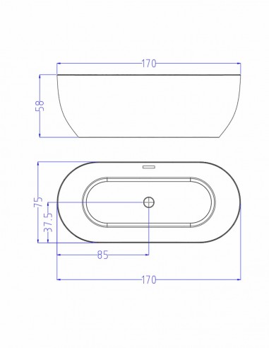 Vasca da Bagno Freestanding in acrilico bianco...