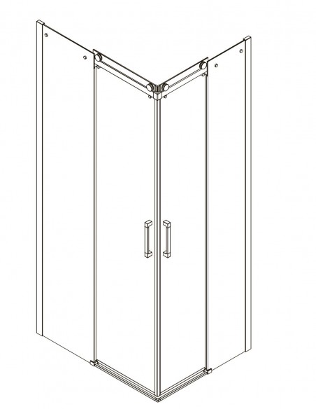 Box doccia Elegance angolare con porte scorrevoli in vetro temperato opaco 8mm