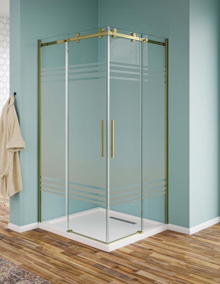 Box doccia Elegance angolare GOLD fasciato