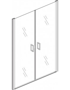 Doccia porta saloon cristallo opaco e profili gold 2