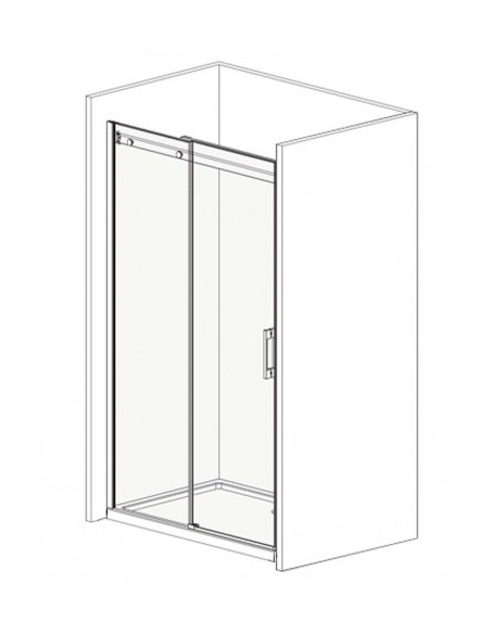 Doccia nicchia scorrevole vetro trasparente profili acciaio