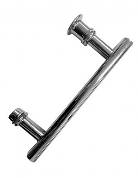 Maniglia cromata in acciaio interasse 14 cm pz.2