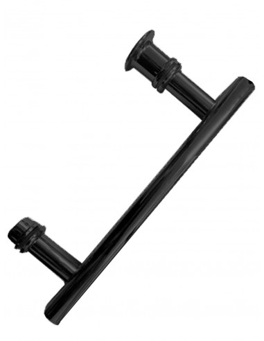 Maniglia nera in acciaio interasse 14 cm pz. 2
