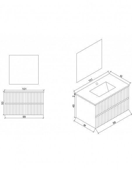 Mobile Bagno Sospeso cannettato