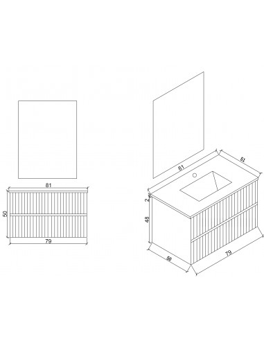 Mobile Bagno Sospeso cannettato con Lavabo in...