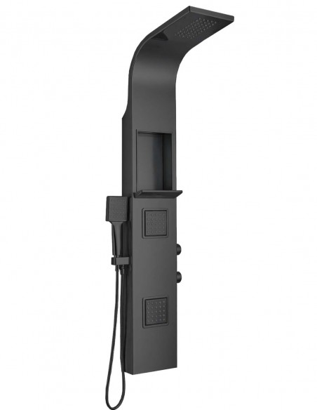 Colonna doccia idromassaggio modello Santorini Nero opaco H135 cm