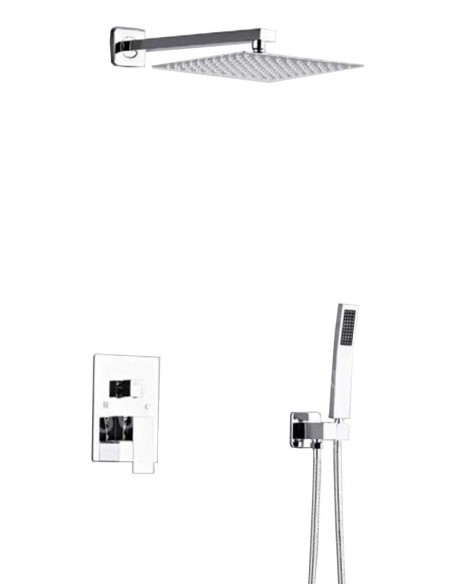 Kit Soffione Doccia ad incasso con Soffione e Doccetta Cromo