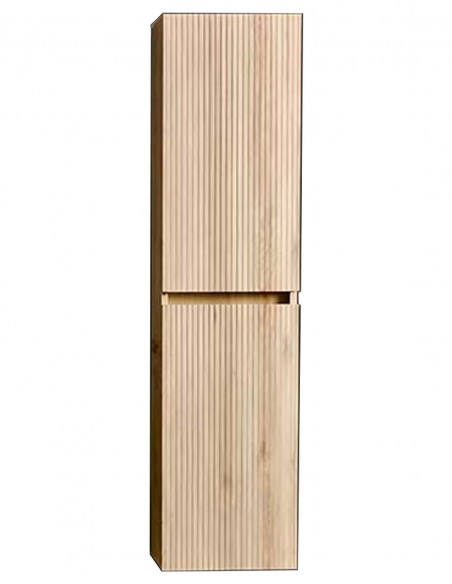 Colonna da bagno cannettata sospesa a 2 ante - Colore Rovere