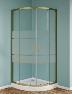 Box doccia semicircolare profili oro