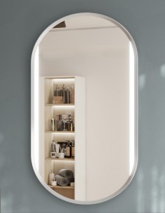 Specchio Bagno LED Retroilluminato Ovale mod. Sole 45x100 cm