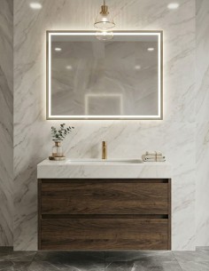 Mobile Bagno Sospeso Rovere scuro 80 cm