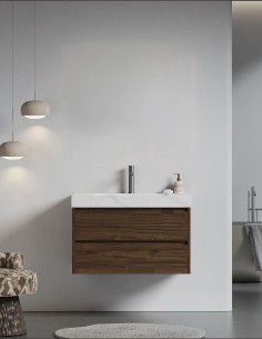 Mobile Bagno Sospeso Rovere scuro 80 cm 2