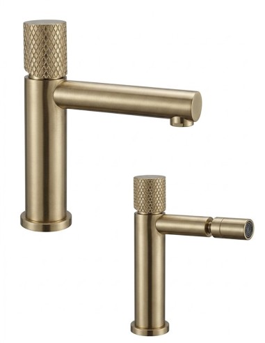 Set Miscelatori Bagno Lavabo e Bidet Oro Spazzolato