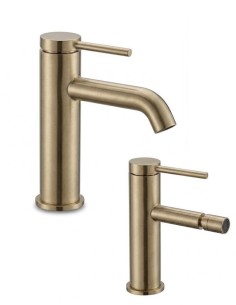 Set Miscelatori Bagno Lavabo e Bidet Oro Spazzolato