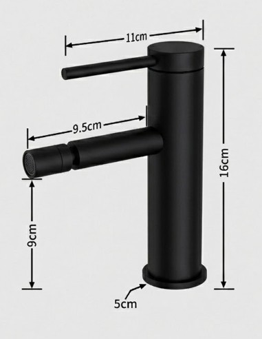 Set Miscelatori Bagno Lavabo e Bidet Nero Opaco...