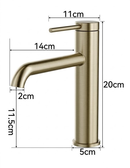 Set Miscelatori Bagno Lavabo e Bidet Oro Spazzolato - Serie Kimi
