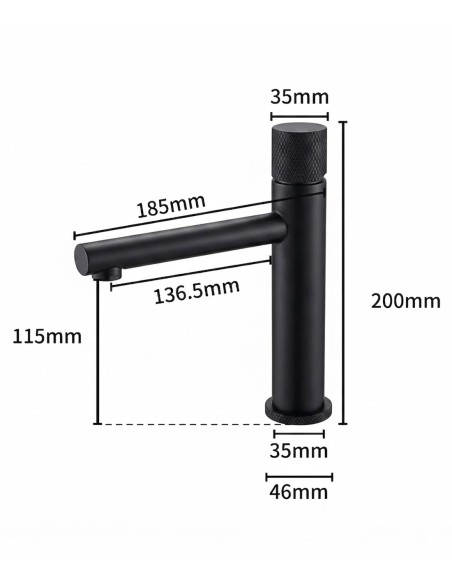 Set Miscelatori Bagno Lavabo e Bidet Nero Opaco - Modello Onda