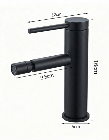 Set Miscelatori Bagno Lavabo e Bidet Nero Opaco - Serie Kimi