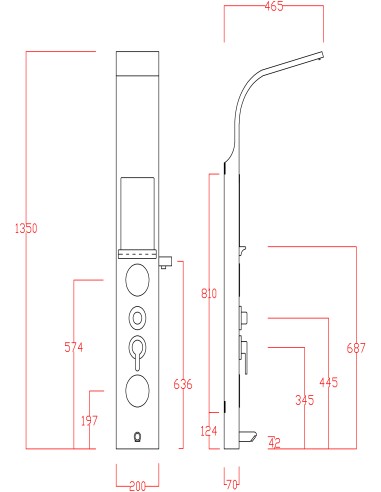 Colonna doccia idromassaggio con cascata...