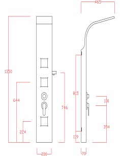 Colonna doccia idromassaggio modello Atene Silver H135 cm 2