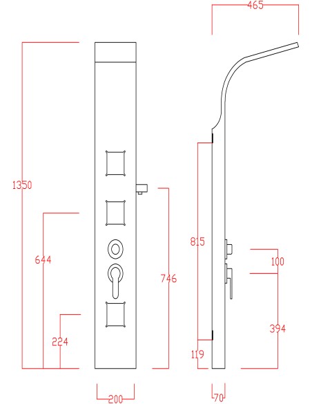 Colonna doccia idromassaggio modello Atene Silver H135 cm