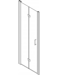 Porta pieghevole cristallo trasparente profili nero opaco 2