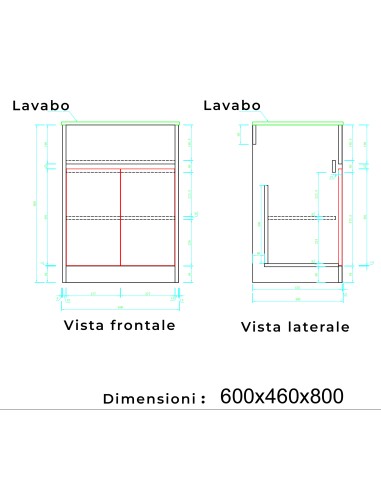 Mobile Bagno a Terra ASIA con Lavabo - Finitura...