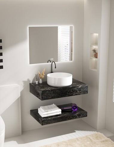 Mensolone Bagno Sospeso Effetto Marmo con...
