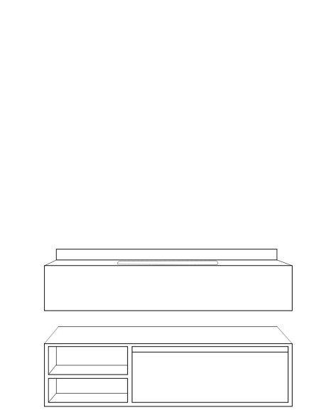 Mobile bagno sospeso modello Alba con un cassettone composizione composta da base mobile, lavabo