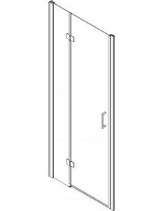 Nicchia Porta battente cristallo opaco profili cromo 2